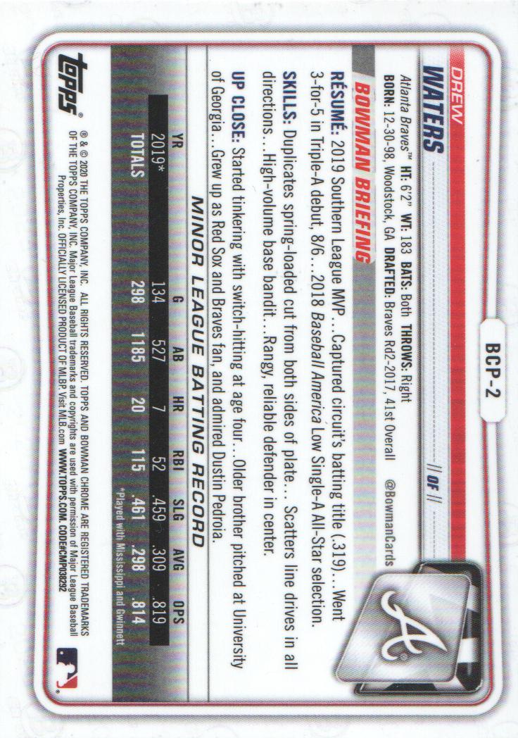 2020 Bowman Chrome Prospects Baseball BASE Cards: Pick from List - Picture 3 of 336