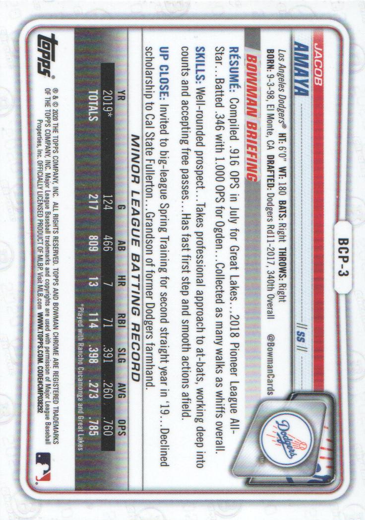 2020 Bowman Chrome Prospects Baseball BASE Cards: Pick from List - Picture 5 of 336