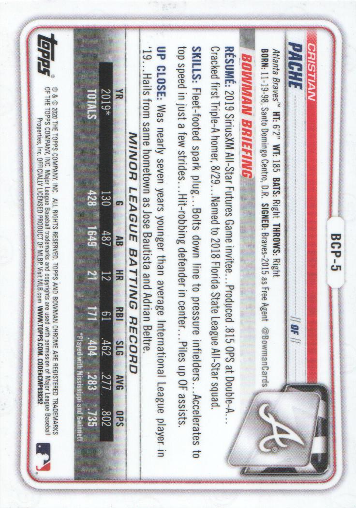 2020 Bowman Chrome Prospects Baseball BASE Cards: Pick from List - Picture 9 of 336