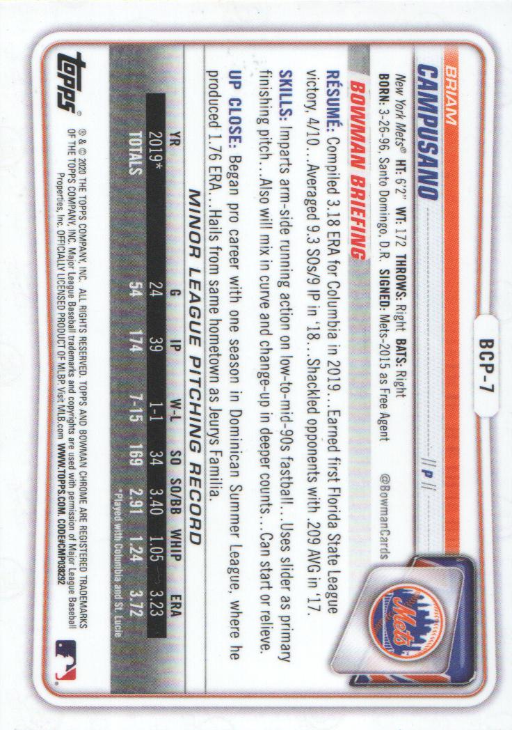 2020 Bowman Chrome Prospects Baseball BASE Cards: Pick from List - Picture 13 of 336