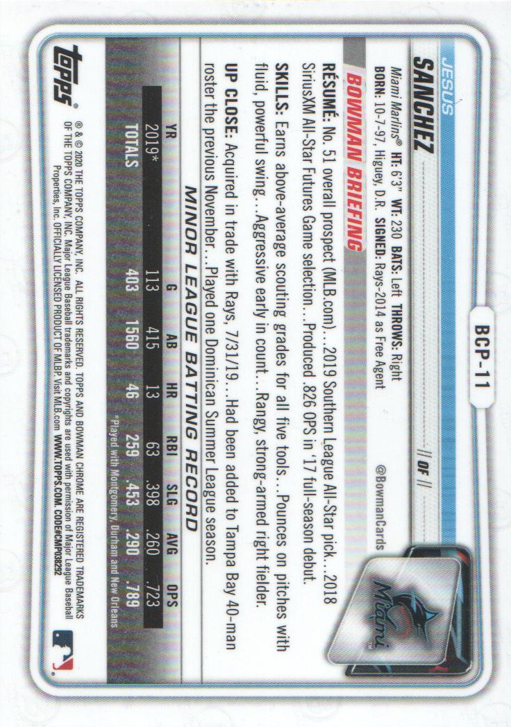 2020 Bowman Chrome Prospects Baseball BASE Cards: Pick from List - Picture 19 of 336