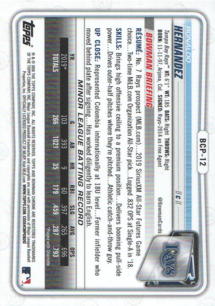 2020 Bowman Chrome Prospects Baseball BASE Cards: Pick from List - Picture 21 of 336