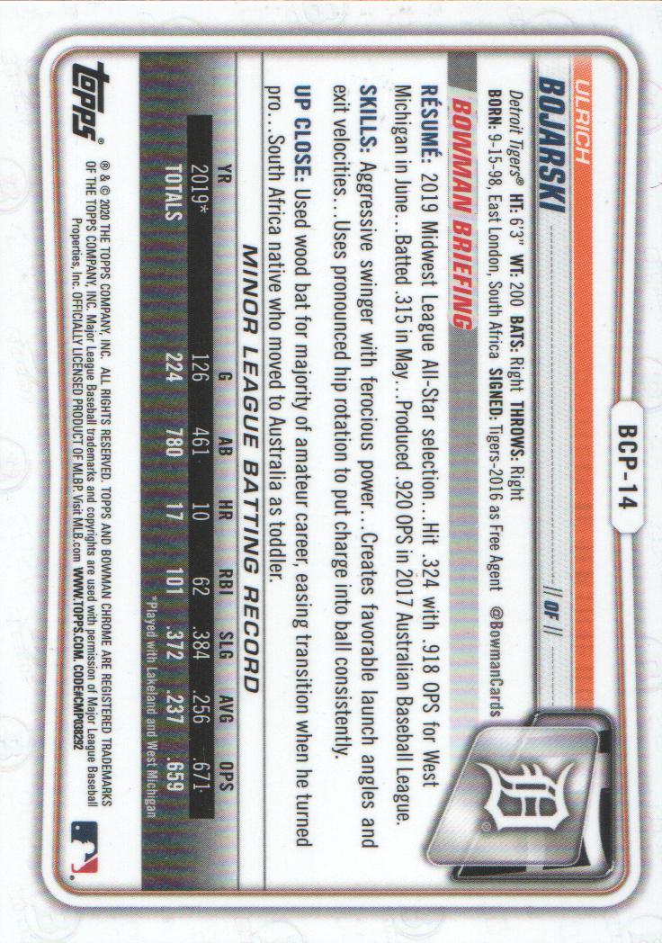 2020 Bowman Chrome Prospects Baseball BASE Cards: Pick from List - Picture 25 of 336