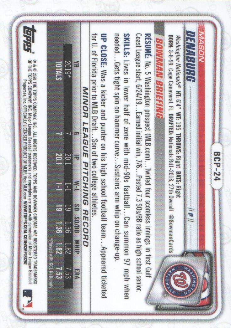 2020 Bowman Chrome Prospects Baseball BASE Cards: Pick from List - Picture 43 of 336