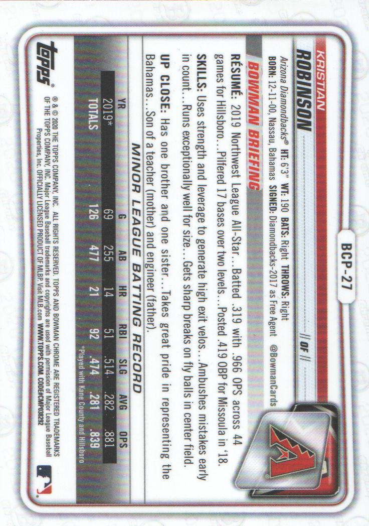 2020 Bowman Chrome Prospects Baseball BASE Cards: Pick from List - Picture 47 of 336