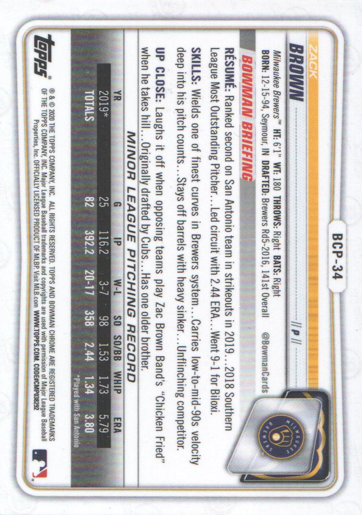 2020 Bowman Chrome Prospects Baseball BASE Cards: Pick from List - Picture 59 of 336