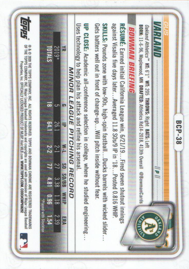 2020 Bowman Chrome Prospects Baseball BASE Cards: Pick from List - Picture 67 of 336