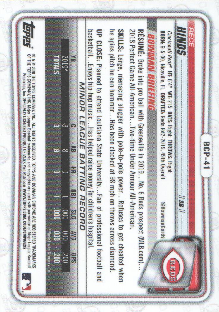 2020 Bowman Chrome Prospects Baseball BASE Cards: Pick from List - Picture 73 of 336