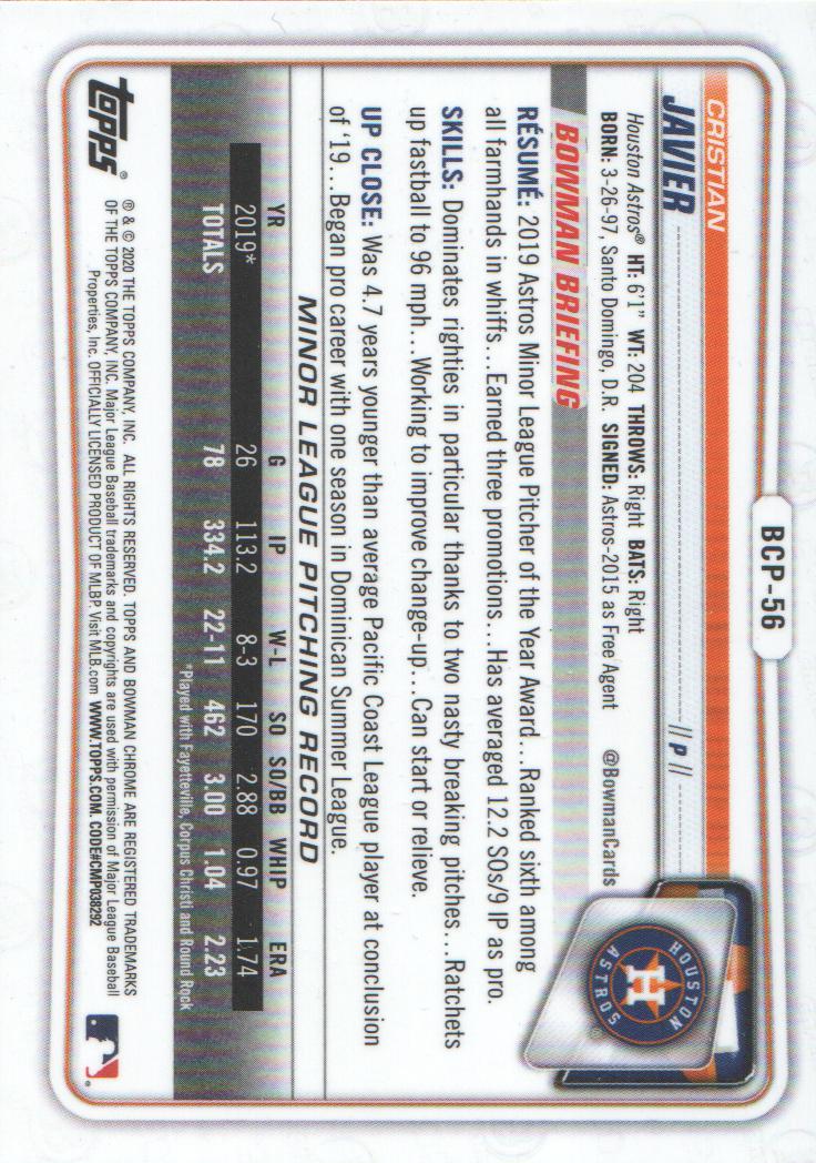 2020 Bowman Chrome Prospects Baseball BASE Cards: Pick from List - Picture 97 of 336