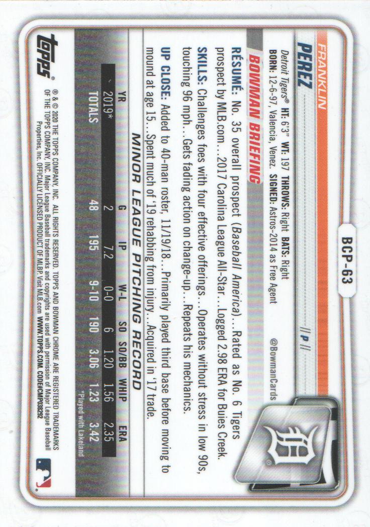 2020 Bowman Chrome Prospects Baseball BASE Cards: Pick from List - Picture 109 of 336