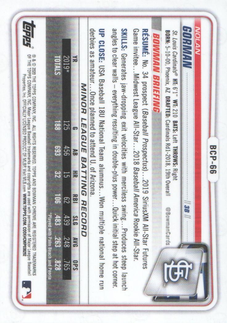 2020 Bowman Chrome Prospects Baseball BASE Cards: Pick from List - Picture 115 of 336