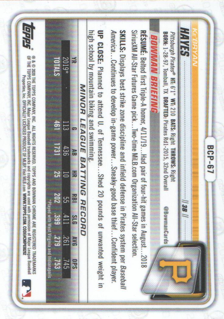 2020 Bowman Chrome Prospects Baseball BASE Cards: Pick from List - Picture 117 of 336