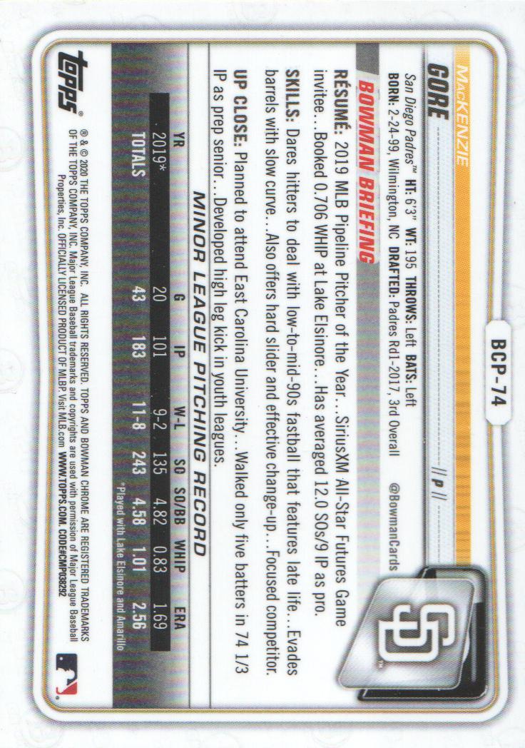 2020 Bowman Chrome Prospects Baseball BASE Cards: Pick from List - Picture 129 of 336