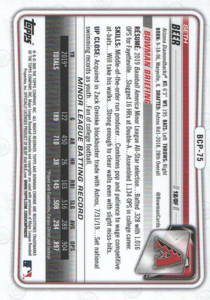 2020 Bowman Chrome Prospects Baseball BASE Cards: Pick from List - Picture 131 of 336