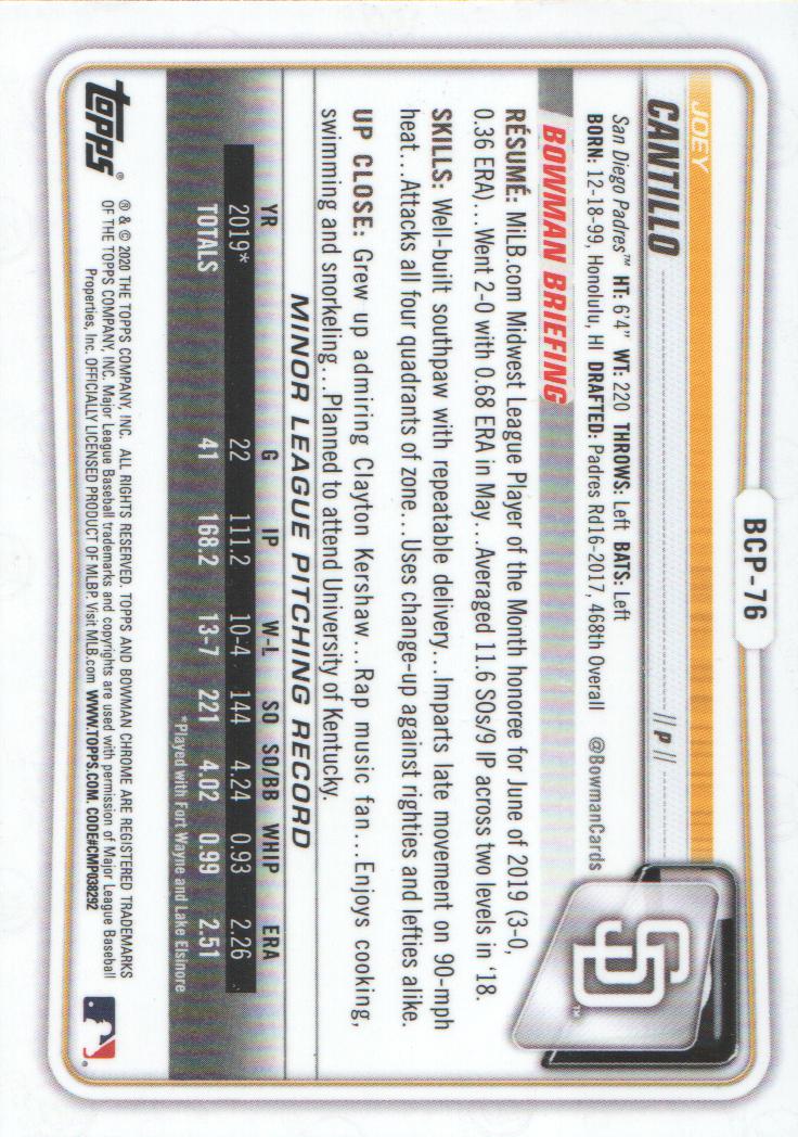 2020 Bowman Chrome Prospects Baseball BASE Cards: Pick from List - Picture 133 of 336