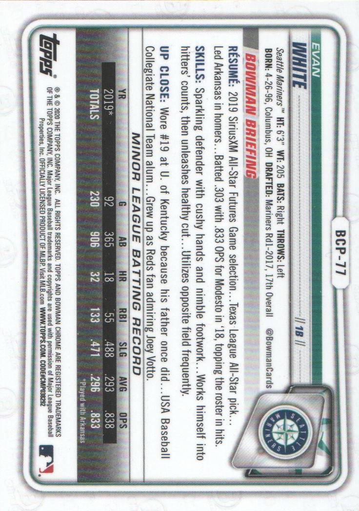 2020 Bowman Chrome Prospects Baseball BASE Cards: Pick from List - Picture 135 of 336