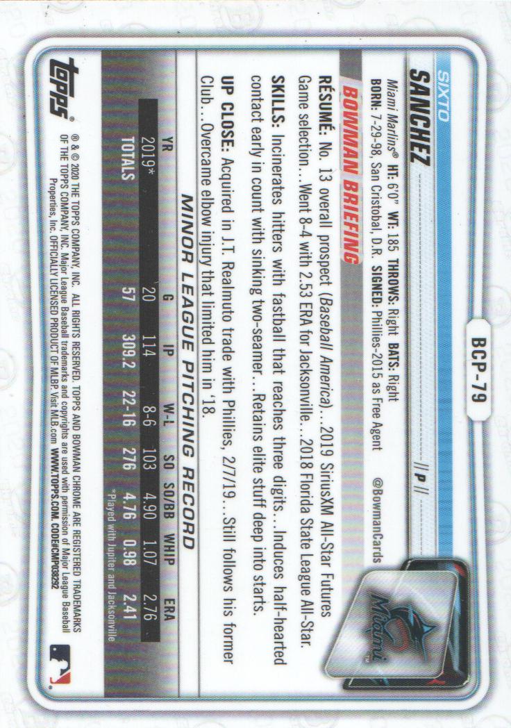 2020 Bowman Chrome Prospects Baseball BASE Cards: Pick from List - Picture 137 of 336