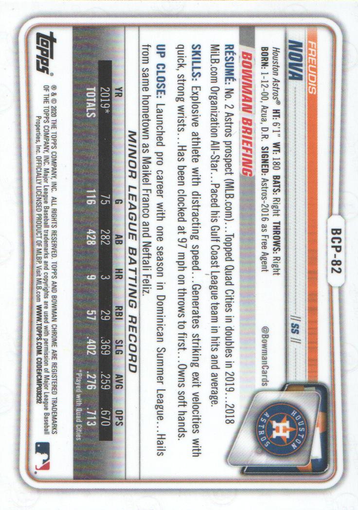 2020 Bowman Chrome Prospects Baseball BASE Cards: Pick from List - Picture 143 of 336