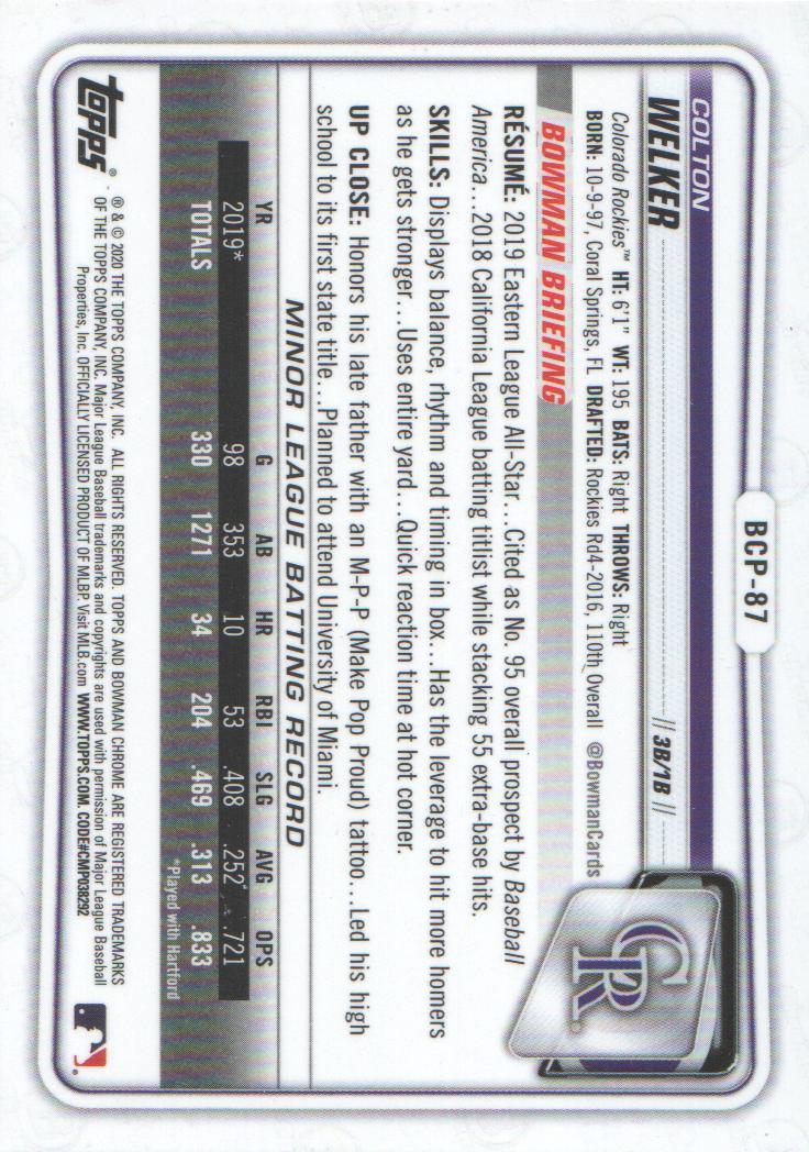 2020 Bowman Chrome Prospects Baseball BASE Cards: Pick from List - Picture 153 of 336