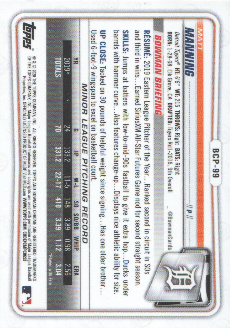 2020 Bowman Chrome Prospects Baseball BASE Cards: Pick from List - Picture 173 of 336