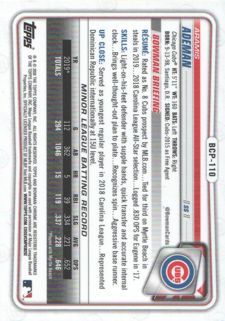 2020 Bowman Chrome Prospects Baseball BASE Cards: Pick from List - Picture 189 of 336