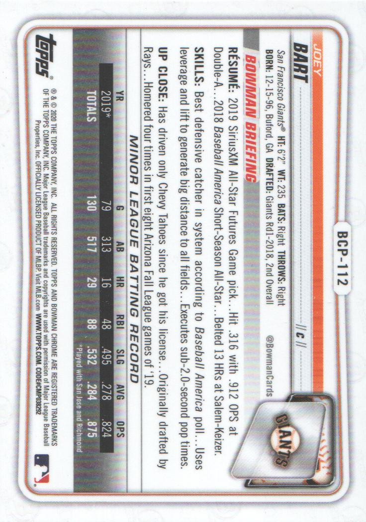 2020 Bowman Chrome Prospects Baseball BASE Cards: Pick from List - Picture 193 of 336