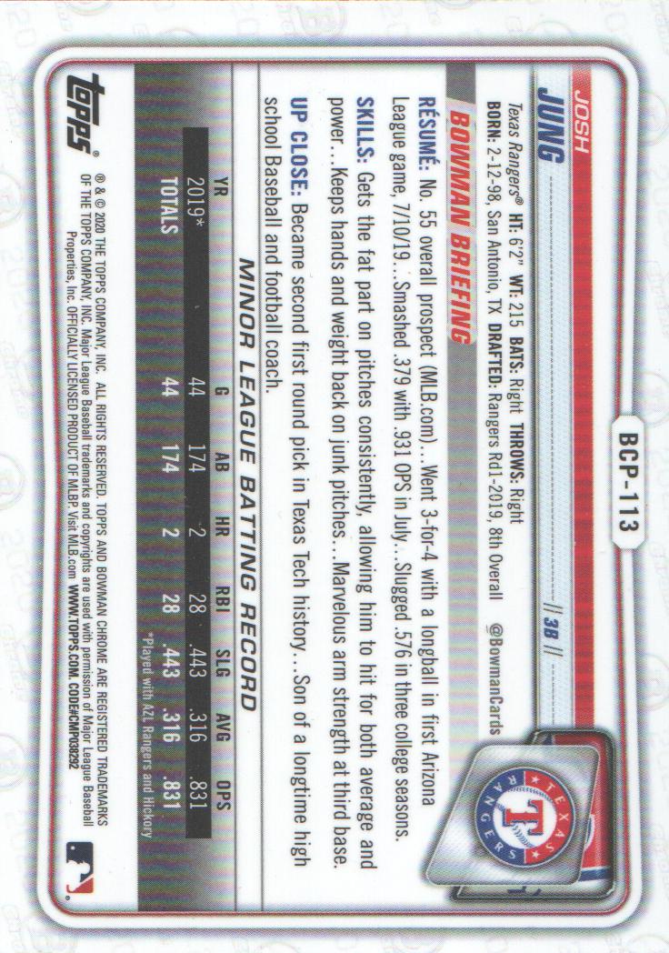 2020 Bowman Chrome Prospects Baseball BASE Cards: Pick from List - Picture 195 of 336