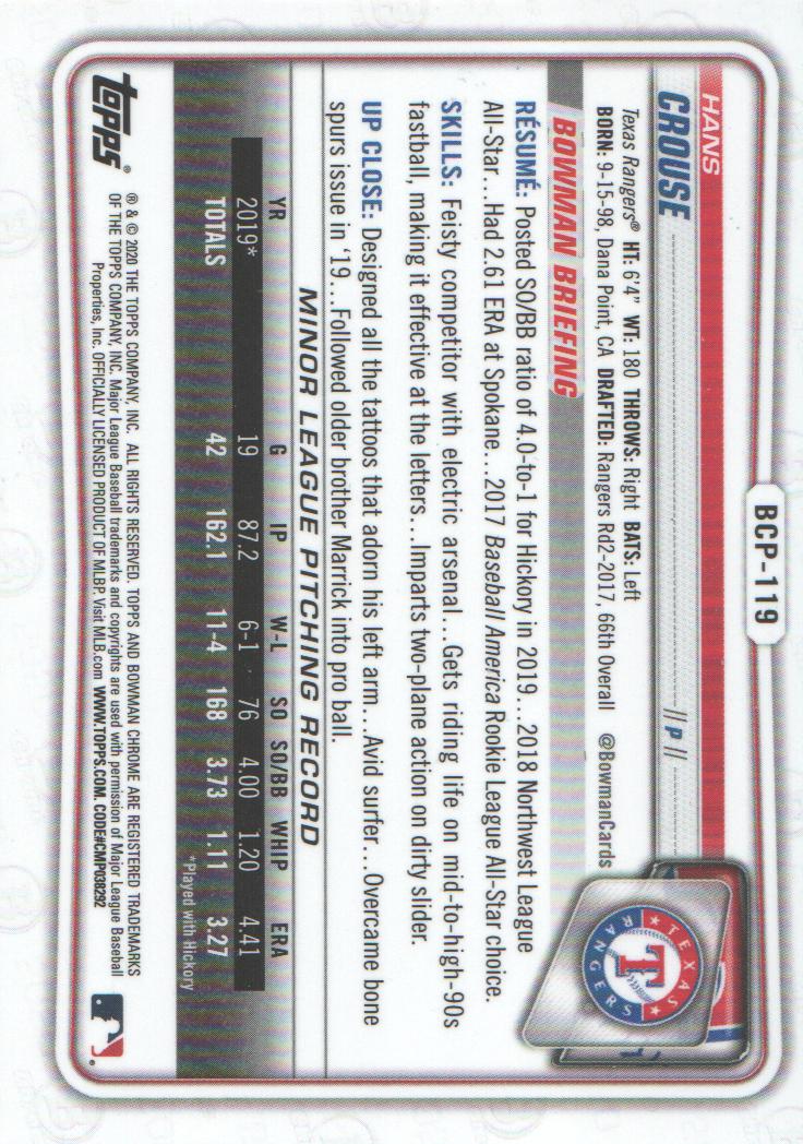 2020 Bowman Chrome Prospects Baseball BASE Cards: Pick from List - Picture 205 of 336