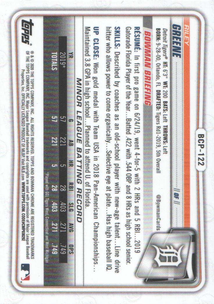 2020 Bowman Chrome Prospects Baseball BASE Cards: Pick from List - Picture 211 of 336