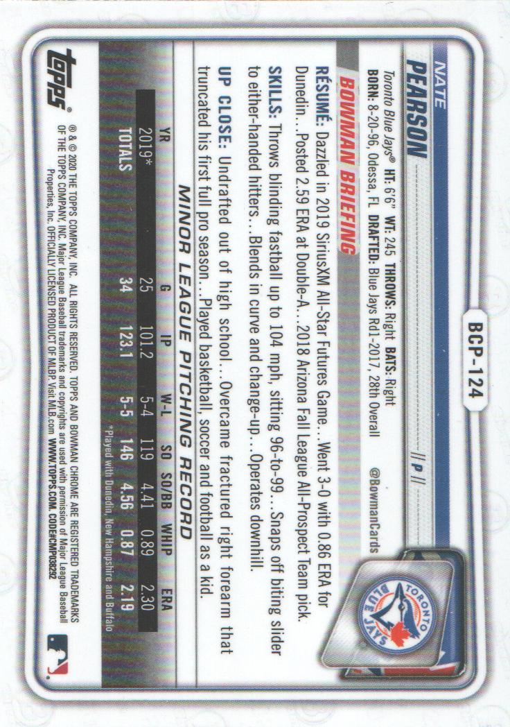 2020 Bowman Chrome Prospects Baseball BASE Cards: Pick from List - Picture 215 of 336