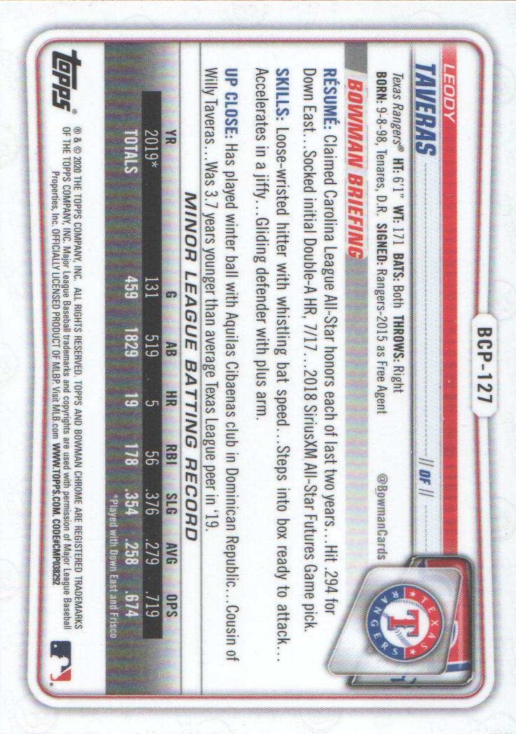 2020 Bowman Chrome Prospects Baseball BASE Cards: Pick from List - Picture 221 of 336