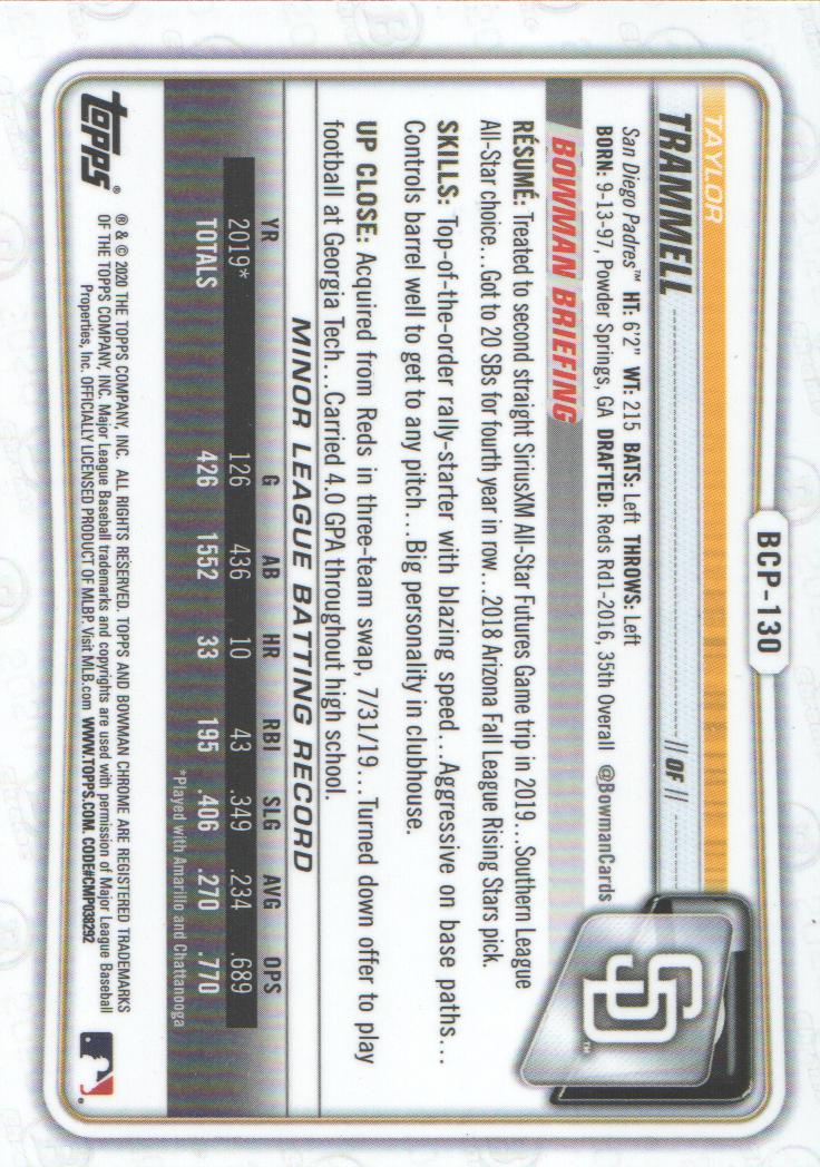 2020 Bowman Chrome Prospects Baseball BASE Cards: Pick from List - Picture 227 of 336