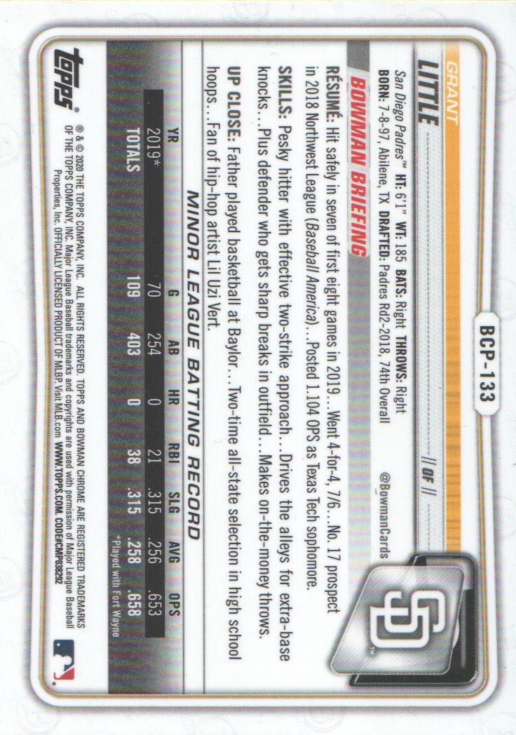 2020 Bowman Chrome Prospects Baseball BASE Cards: Pick from List - Picture 229 of 336