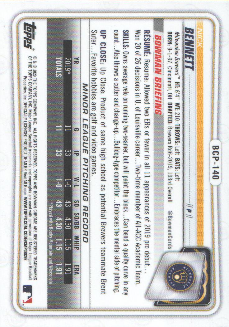 2020 Bowman Chrome Prospects Baseball BASE Cards: Pick from List - Picture 239 of 336