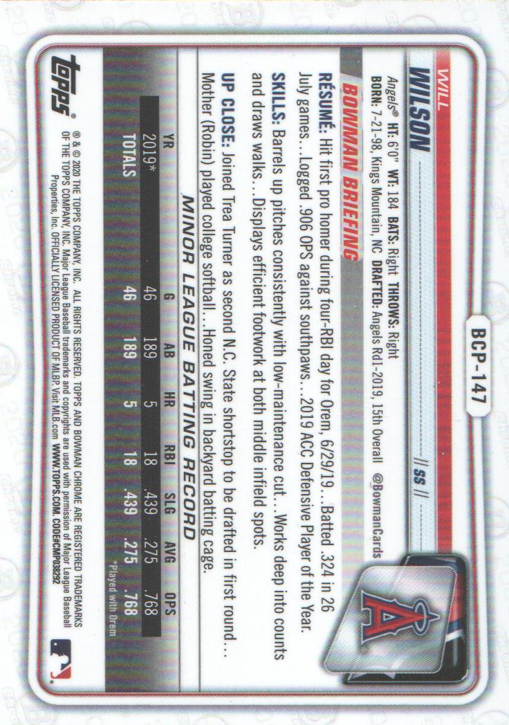 2020 Bowman Chrome Prospects Baseball BASE Cards: Pick from List - Picture 251 of 336