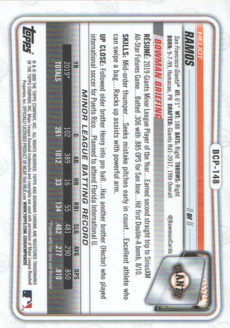 2020 Bowman Chrome Prospects Baseball BASE Cards: Pick from List - Picture 253 of 336