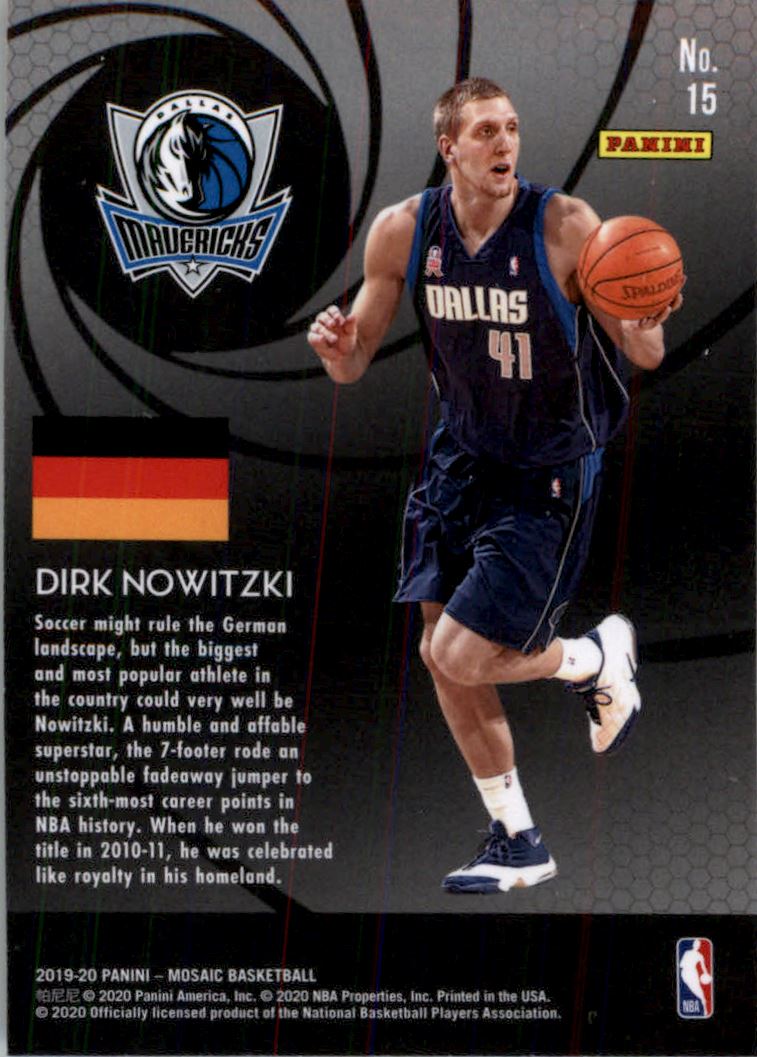 2019-20 Panini Mosaic International Men of Mastery #15 Dirk Nowitzki