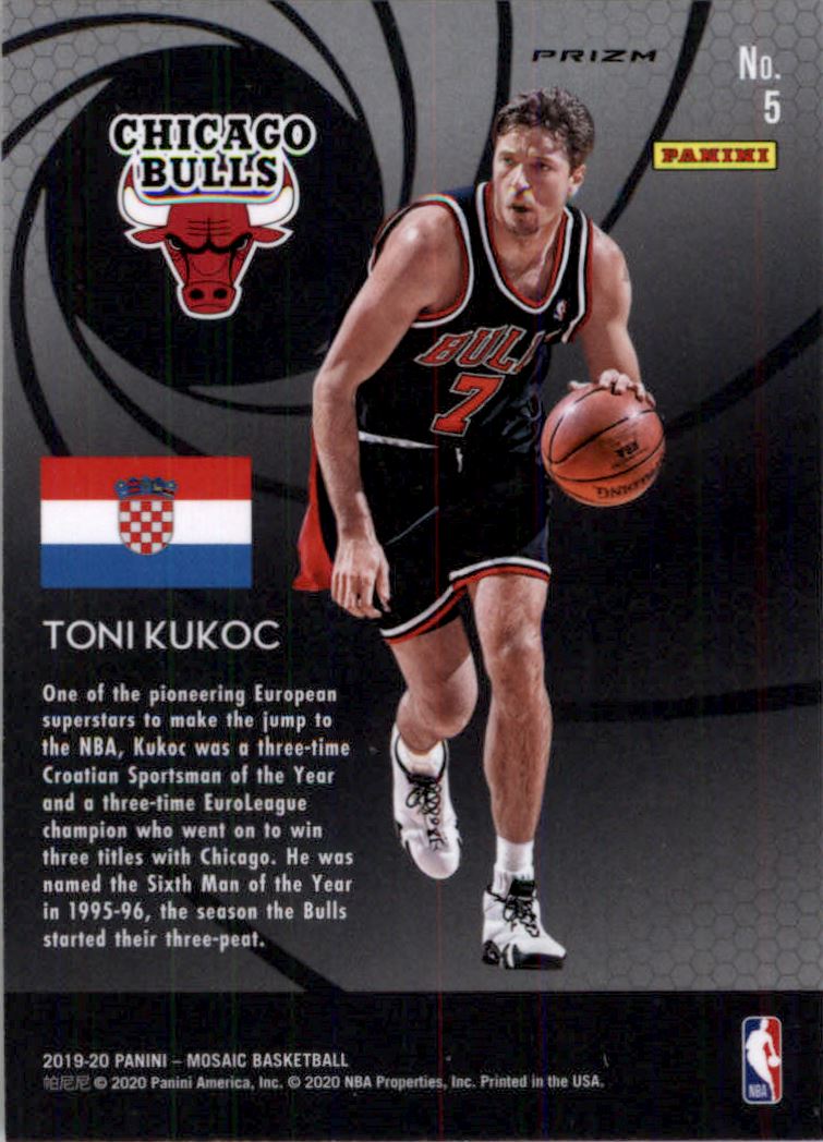 2019-20 Panini Mosaic International Men of Mastery Mosaic #5 Toni Kukoc