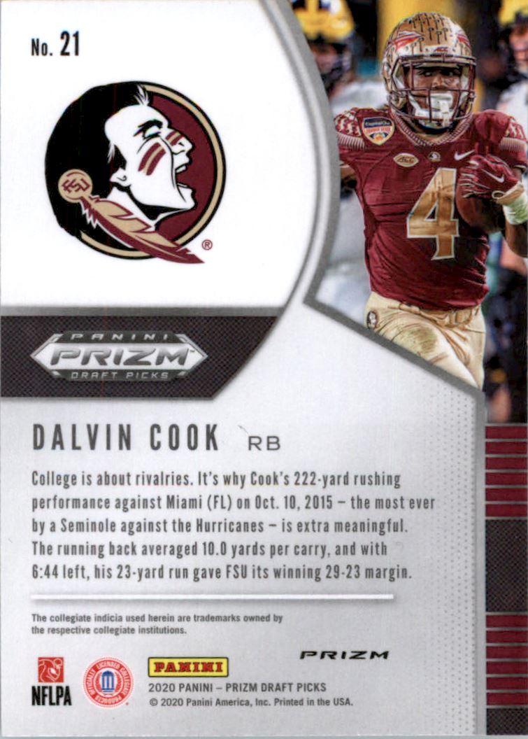 2020 Panini Prizm Draft Picks Prizms Silver #21 Dalvin Cook
