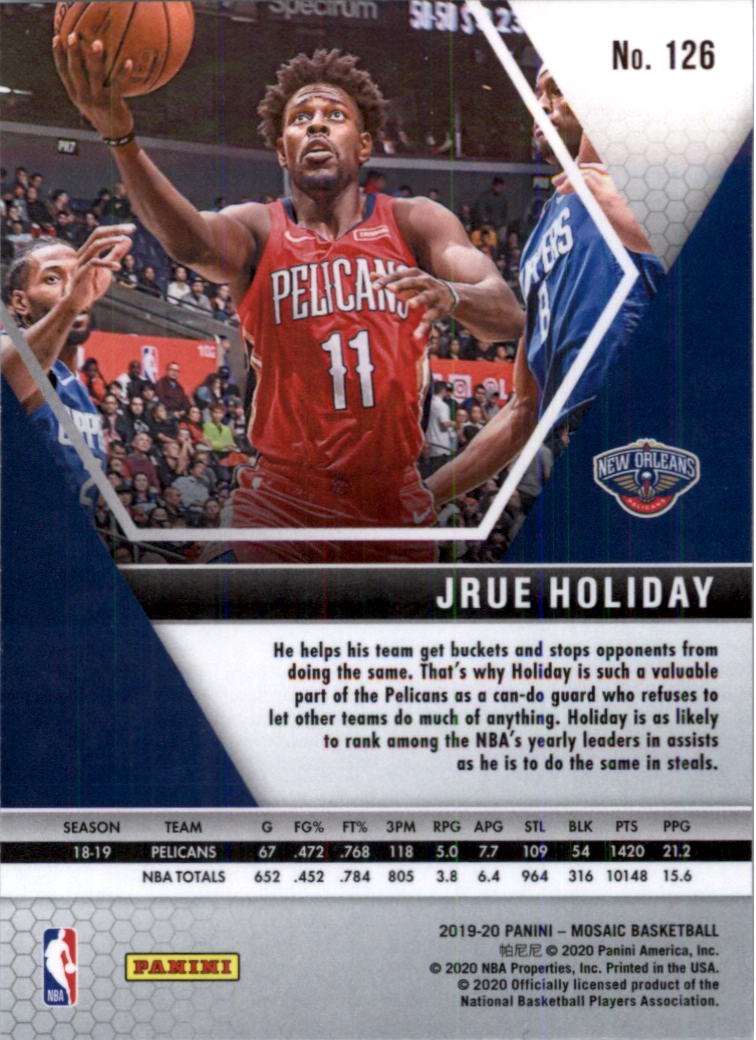 2019-20 Panini Mosaic Basketball Card Pick (Base) 101-300 - Picture 53 of 395