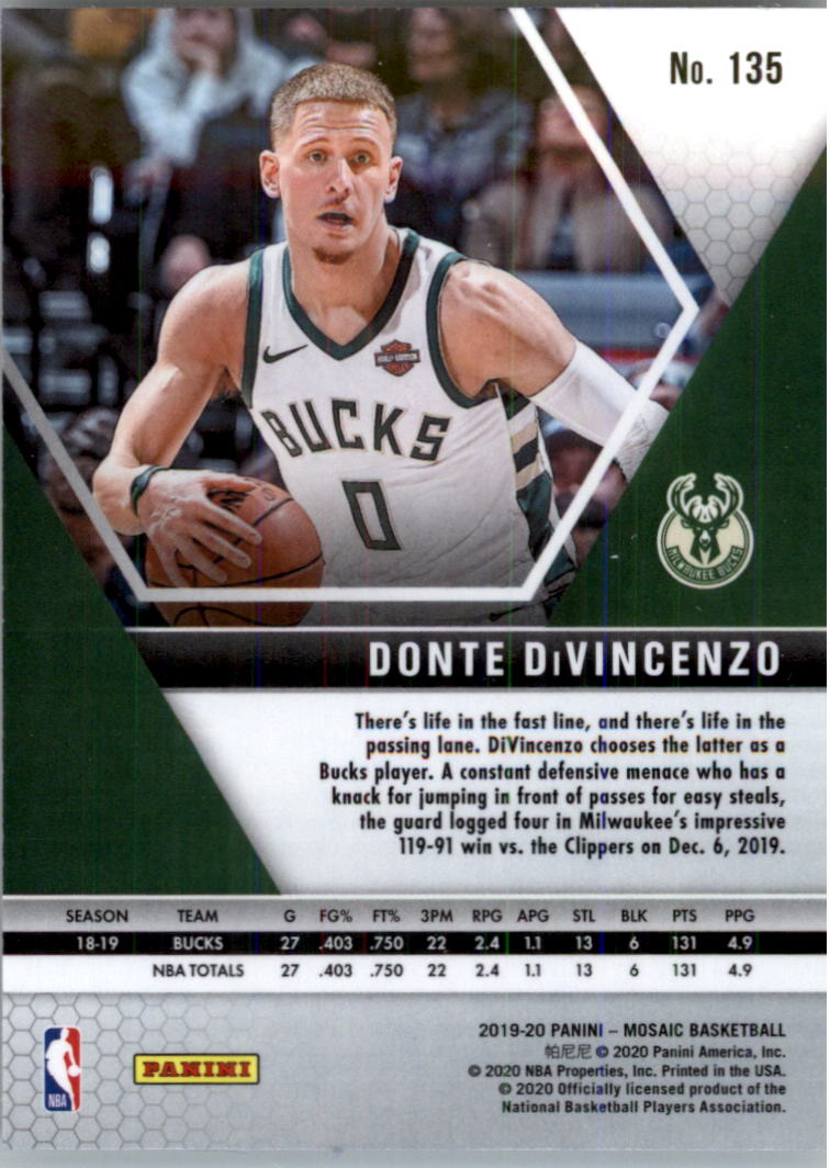 2019-20 Panini Mosaic Basketball Card Pick (Base) 101-300 - Picture 71 of 395