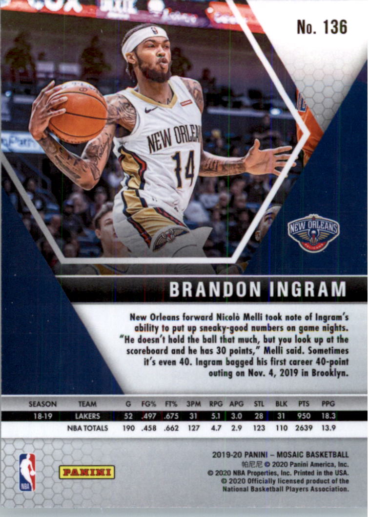 2019-20 Panini Mosaic Basketball Card Pick (Base) 101-300 - Picture 73 of 395