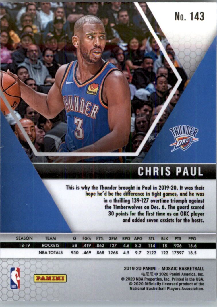 2019-20 Panini Mosaic Basketball Card Pick (Base) 101-300 - Picture 87 of 395