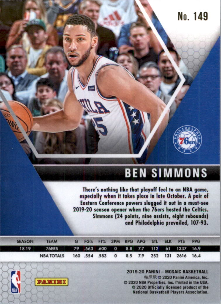 2019-20 Panini Mosaic Basketball Card Pick (Base) 101-300 - Picture 99 of 395