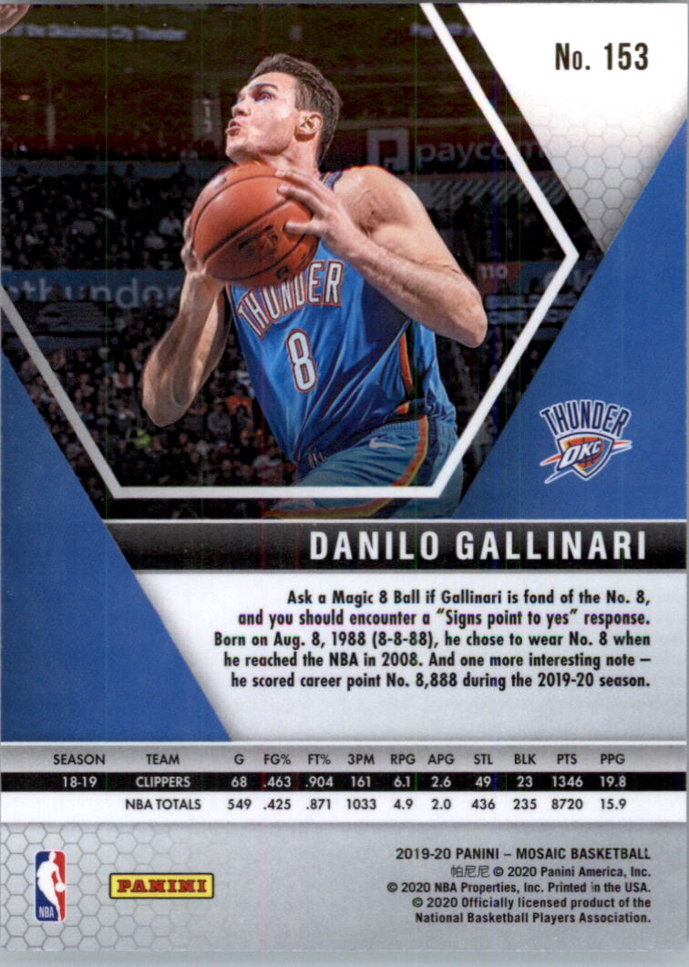 2019-20 Panini Mosaic Basketball Card Pick (Base) 101-300 - Picture 107 of 395