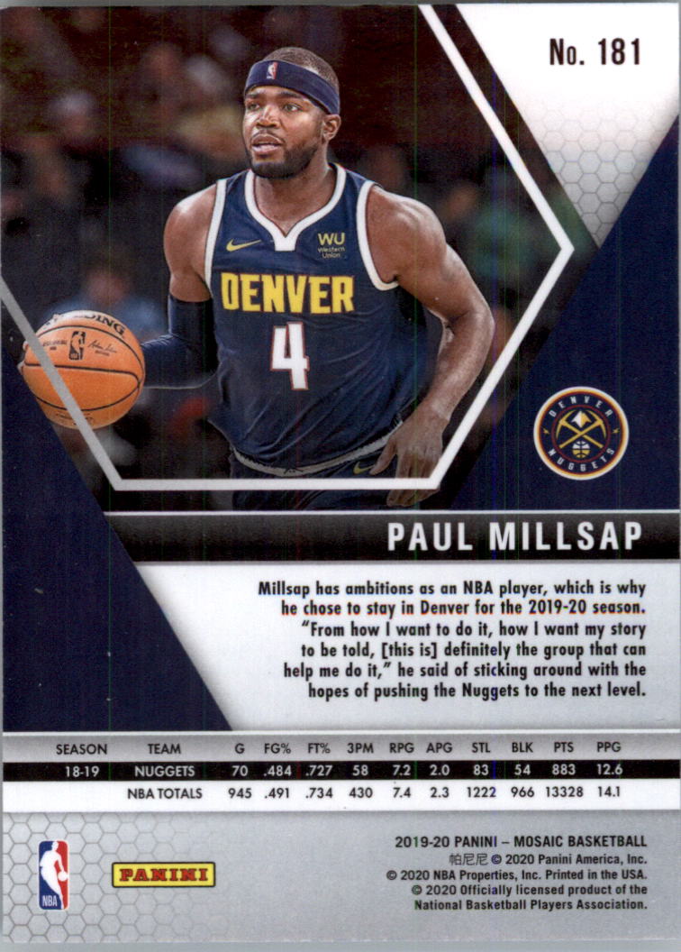 2019-20 Panini Mosaic Basketball Card Pick (Base) 101-300 - Picture 163 of 395