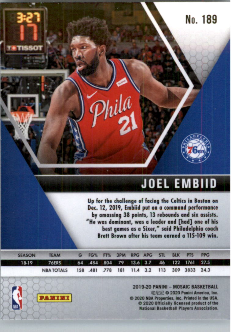 2019-20 Panini Mosaic Basketball Card Pick (Base) 101-300 - Picture 179 of 395