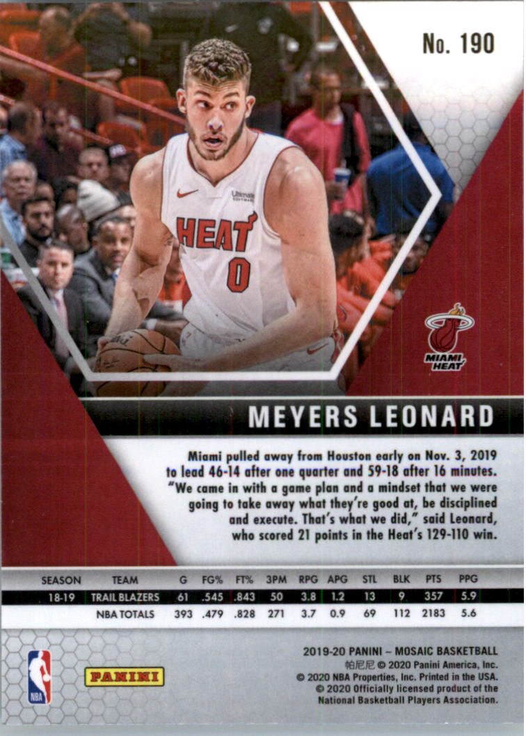 2019-20 Panini Mosaic Basketball Card Pick (Base) 101-300 - Picture 181 of 395