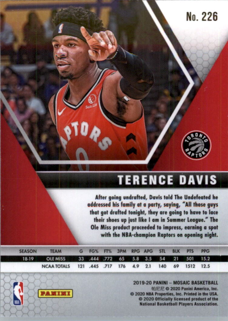 2019-20 Panini Mosaic Basketball Card Pick (Base) 101-300 - Picture 251 of 395