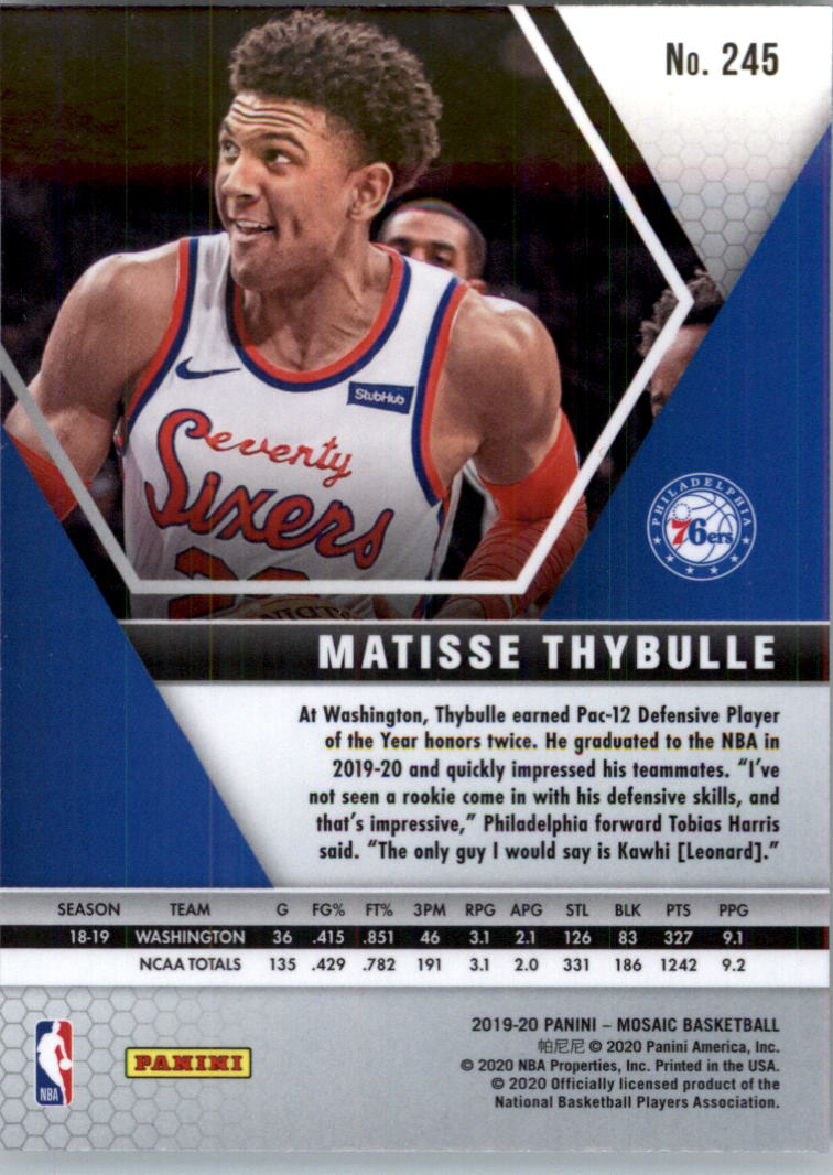 2019-20 Panini Mosaic Basketball Card Pick (Base) 101-300 - Picture 289 of 395